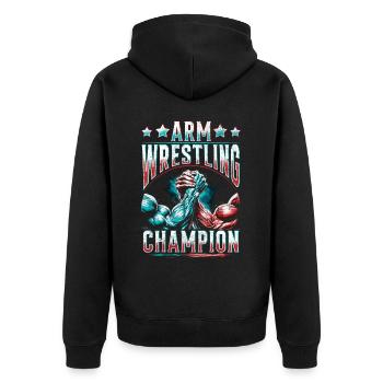 Champion de bras de fer d’Armdrücken - Veste à capuche bio Premium Unisexe - noir - Dos - Nico (187cm)