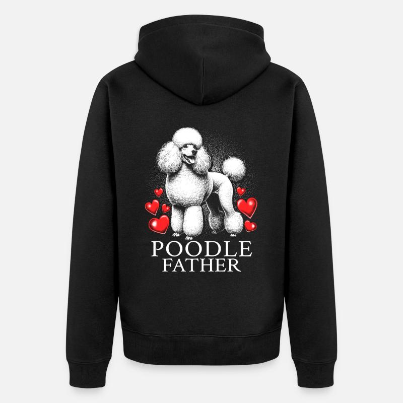 Père caniche - Veste à capuche bio Premium Unisexe - noir