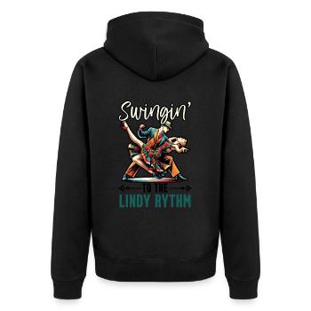 Lindy Hop Tänzer Swinging Dancing Swing Dance - Unisex Premium Bio Zip Hoodie - Schwarz - Hinten - Nico (187cm)