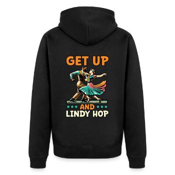 Danseur de Lindy Hop Danse Swing Danse - Veste à capuche bio Premium Unisexe - noir - Dos - Nico (187cm)
