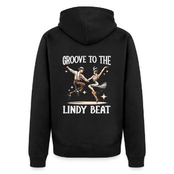 Lindy Hop Tänzer Swinging Dancing Swing Dance - Unisex Premium Bio Zip Hoodie - Schwarz - Hinten - Nico (187cm)