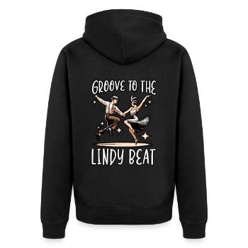 Lindy Hop Tänzer Swinging Dancing Swing Dance - Unisex Premium Bio Zip Hoodie - Schwarz - Hinten - Nico (187cm)
