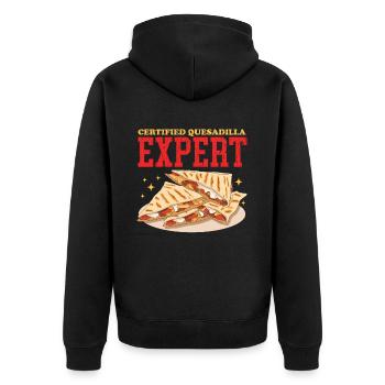 Quesadilla Quesadillas Tortilla Geschenk - Unisex Premium Bio Zip Hoodie - Schwarz - Hinten - Nico (187cm)