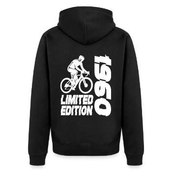 Édition limitée des années 1960 édition limitée anniversaire - Veste à capuche bio Premium Unisexe - noir - Dos - Nico (187cm)