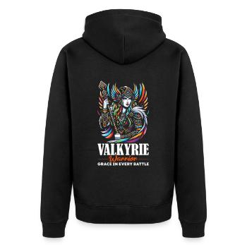 Valkyrie Warrior Odin Valkyrja Mythologie nordique - Veste à capuche bio Premium Unisexe - noir - Dos - Nico (187cm)