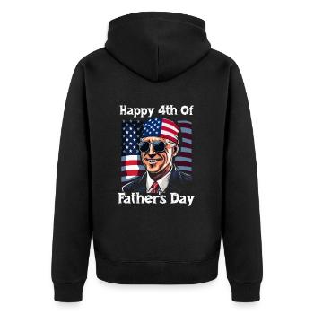 Joe Biden Happy 4th Of Father's Day 4th of July - Unisex Premium Bio Zip Hoodie - Schwarz - Hinten - Nico (187cm)