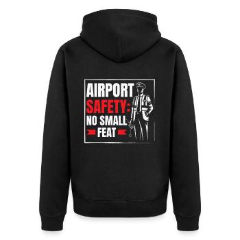 Airport Safety Officer Aviation Airport Jobs - Unisex Premium Organic Zip Hoodie - black - Back - Nico (187cm)