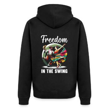 Lindy Hop Dancer Swinging Dancing Swing Dance - Unisex Premium Organic Zip Hoodie - black - Back - Nico (187cm)