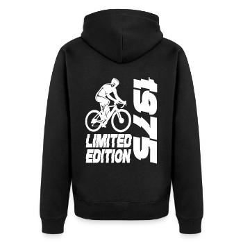 Édition limitée 1975 édition limitée anniversaire - Veste à capuche bio Premium Unisexe - noir - Dos - Nico (187cm)