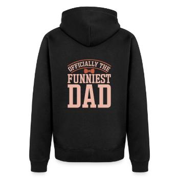 Vater Papa Funniest Dad - Unisex Premium Organic Zip Hoodie - black - Back - Nico (187cm)
