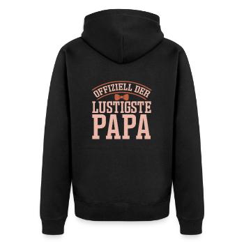 Vater Papa Funniest Dad - Unisex Premium Organic Zip Hoodie - black - Back - Nico (187cm)