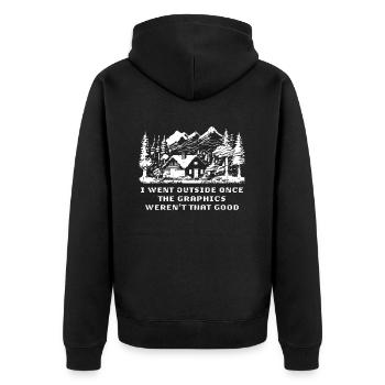 Gamer Gaming - Unisex Premium Bio Zip Hoodie - Schwarz - Hinten - Nico (187cm)