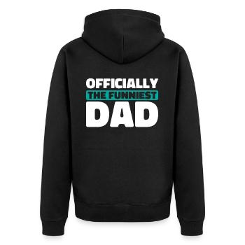 Vater Papa Funniest Dad - Unisex Premium Organic Zip Hoodie - black - Back - Nico (187cm)