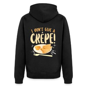Pancake Lover Kids Pun I Don't - Unisex Premium Organic Zip Hoodie - black - Back - Nico (187cm)