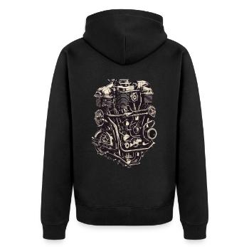 Ingénieur automobile Mécanicien de véhicules à moteur Vintage - Veste à capuche bio Premium Unisexe - noir - Dos - Nico (187cm)