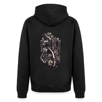 Ingénieur automobile Mécanicien de véhicules à moteur Vintage - Veste à capuche bio Premium Unisexe - noir - Dos - Nico (187cm)