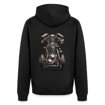 Mécanicien de véhicules à moteur Vintage - Veste à capuche bio Premium Unisexe - noir - Dos - Nico (187cm)