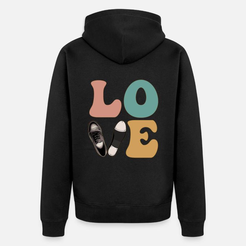 LOVE Claquettes Danseuse Chaussure Danse - Veste à capuche bio Premium Unisexe - noir