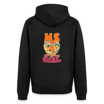 MS-Bewusstsein mit dem Band des falschen Mädchens durcheinander gebracht - Unisex Premium Bio Zip Hoodie - Schwarz - Hinten - Nico (187cm)