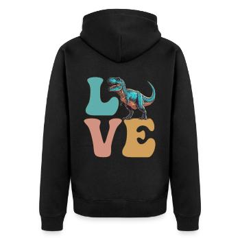LOVE Trex Tyrannosaurus rex Dinosaure - Veste à capuche bio Premium Unisexe - noir - Dos - Nico (187cm)