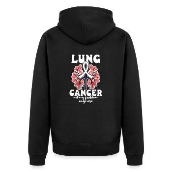 Lung Cancer Awareness Not My Problem Anymore - Unisex Premium Organic Zip Hoodie - black - Back - Nico (187cm)