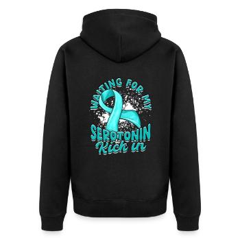 Anxiety disorder Anxiety disorders - Unisex Premium Organic Zip Hoodie - black - Back - Nico (187cm)
