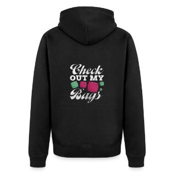 Cornhole - Unisex Premium Bio Zip Hoodie - Schwarz - Hinten - Nico (187cm)