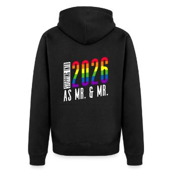 Gay Pride 2026 Mariage Mariage gay - Veste à capuche bio Premium Unisexe - noir - Dos - Nico (187cm)
