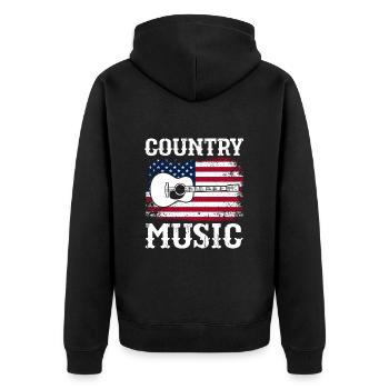 Country Music Countrymusic Geschenk - Unisex Premium Bio Zip Hoodie - Schwarz - Hinten - Nico (187cm)