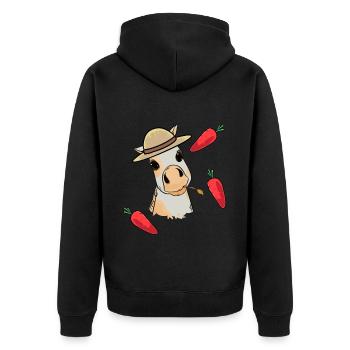 Poulain, Bébé, Cheval, Enfant, Poney, Enfant en bas âge, Navet, Chevaux - Veste à capuche bio Premium Unisexe - noir - Dos - Nico (187cm)
