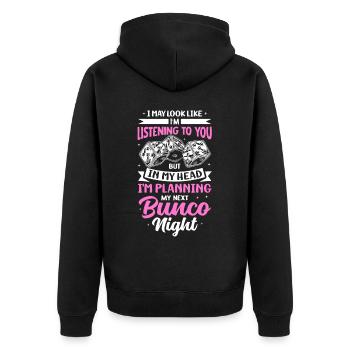 Planning My Next Bunco Night Fun Design - Unisex Premium Organic Zip Hoodie - black - Back - Nico (187cm)