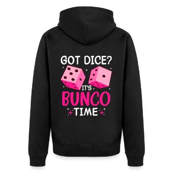Bunco Night Dice Game Squad Fun - Unisex Premium Organic Zip Hoodie - black - Back - Nico (187cm)