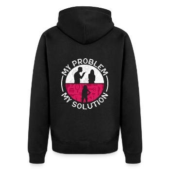 Hairstylist My Problem My Pictogram Mom Stylist - Unisex Premium Bio Zip Hoodie - Schwarz - Hinten - Nico (187cm)