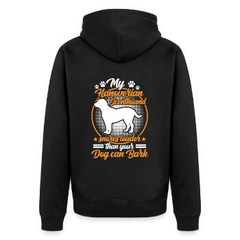 Le chien courant hanovrien ronfle plus fort - Veste à capuche bio Premium Unisexe - noir - Dos - Nico (187cm)