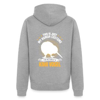 Kiwi Bird Just a Costume Snipe Bouquet - Unisex Premium Organic Zip Hoodie - heather grey - Back - Nico (187cm)
