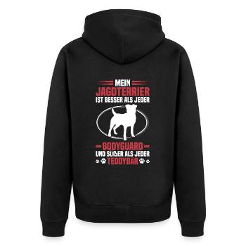 Hunting Terrier Me protège Terrier de chasse allemand - Veste à capuche bio Premium Unisexe - noir - Dos - Nico (187cm)