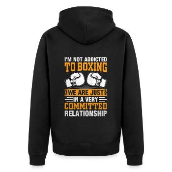 Je ne suis pas accro à la boxe, nous sommes juste dans une situation très - Veste à capuche bio Premium Unisexe - noir - Dos - Nico (187cm)