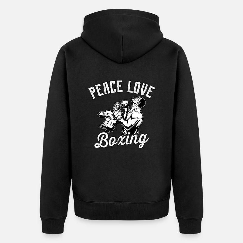 Boxe Peace Love - Veste à capuche bio Premium Unisexe - noir