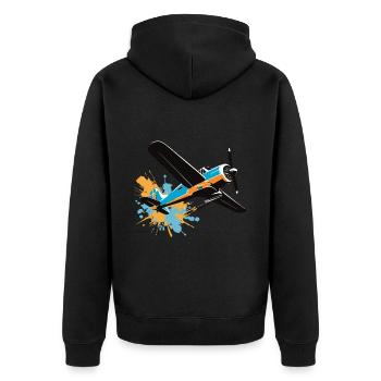Model Airplane Pilot Airplane Hobby Design - Unisex Premium Organic Zip Hoodie - black - Back - Nico (187cm)