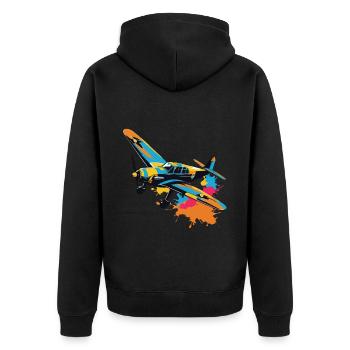 Model Airplane Pilot Airplane Hobby Aesthetic - Unisex Premium Organic Zip Hoodie - black - Back - Nico (187cm)