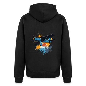 Model Airplane Pilot Airplane Hobby Design - Unisex Premium Organic Zip Hoodie - black - Back - Nico (187cm)