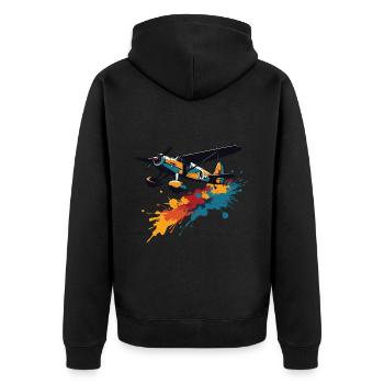 Model Airplane Pilot Airplane Hobby Passion - Unisex Premium Organic Zip Hoodie - black - Back - Nico (187cm)