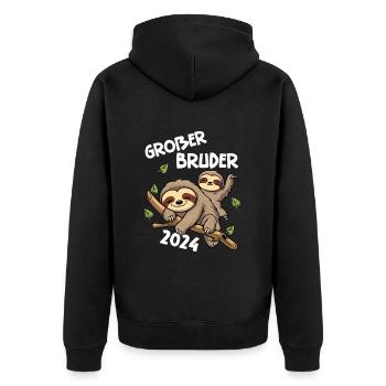 Grand Frère 2024 - Veste à capuche bio Premium Unisexe - noir - Dos - Nico (187cm)