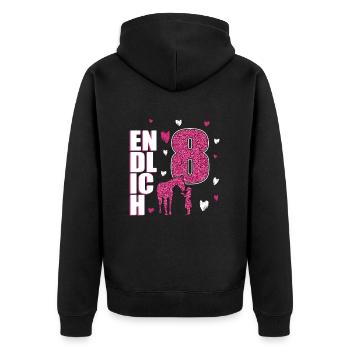 Enfin 8 chevaux poney - Veste à capuche bio Premium Unisexe - noir - Dos - Nico (187cm)
