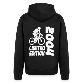 Limited Edition 2004 Limited Edition Fahrrad - Unisex Premium Bio Zip Hoodie - Schwarz - Hinten - Nico (187cm)