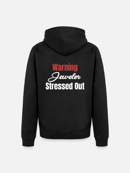 Warning Jeweler Stressed Diamonds - Unisex Premium Organic Zip Hoodie - black