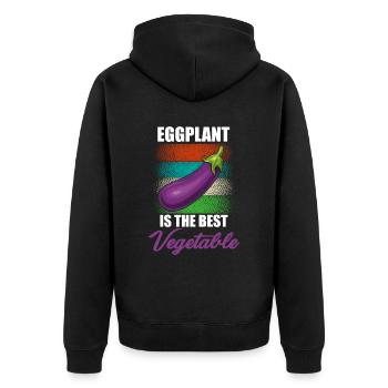 L’aubergine Aub est la meilleure végétarienne - Veste à capuche bio Premium Unisexe - noir - Dos - Nico (187cm)