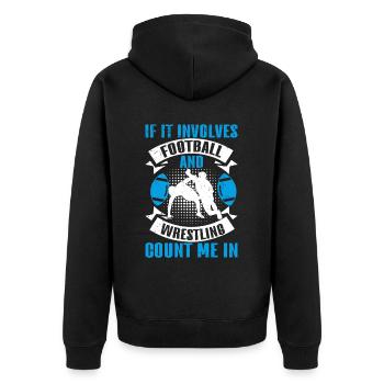 Drôle De Football Et De Lutte Lutteur - Veste à capuche bio Premium Unisexe - noir - Dos - Nico (187cm)