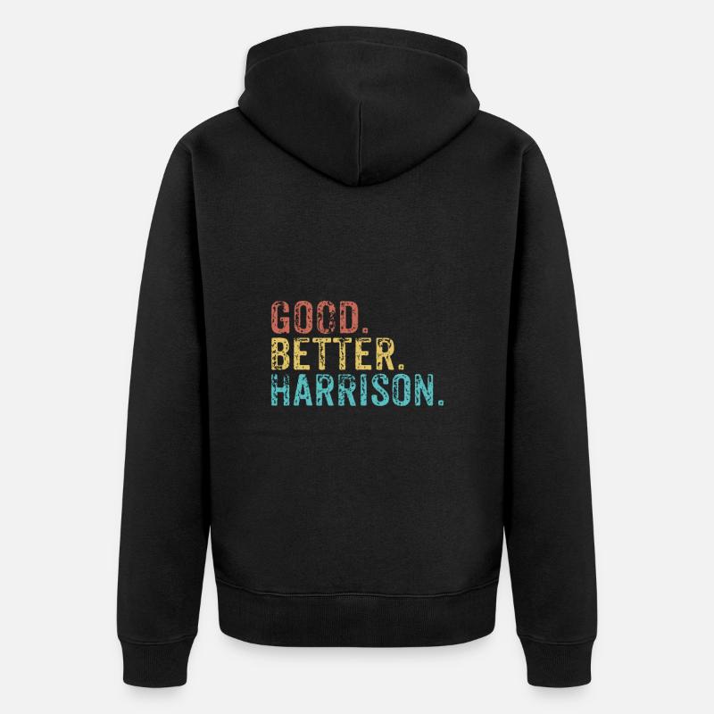 Good better Harrison - Unisex Premium Organic Zip Hoodie - black