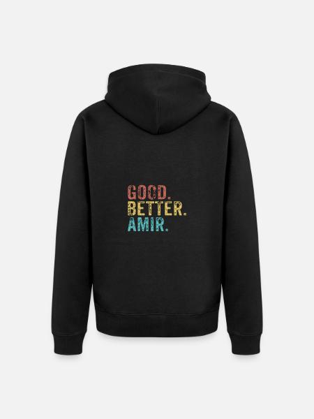 Good better Amir - Unisex Premium Organic Zip Hoodie - black